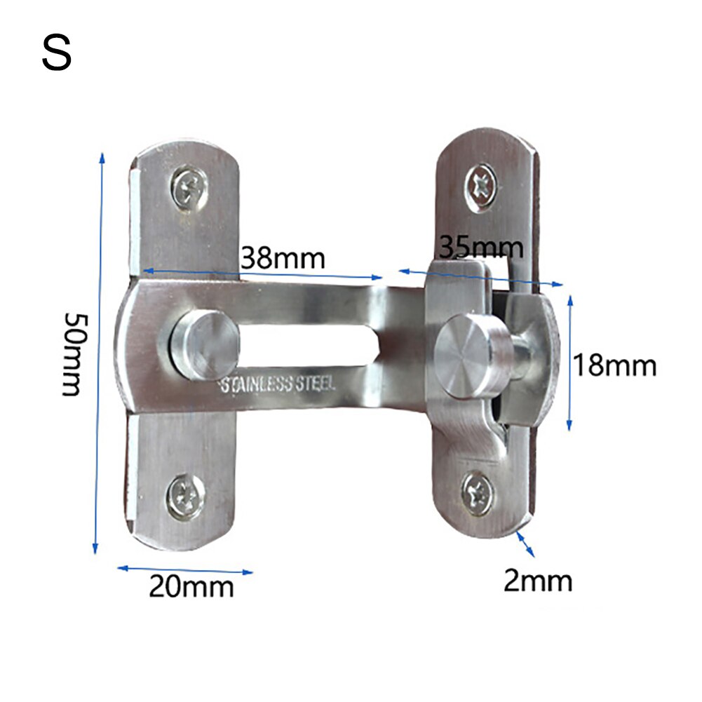 Stainless Steel 90 Degree Hasp Latches Sliding Door Chain Lock Security Tool