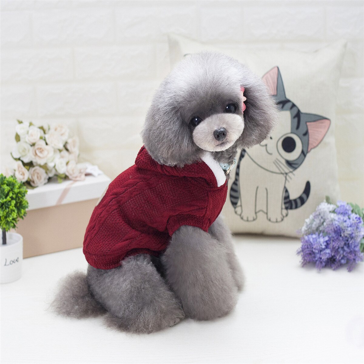 S-XXL Dog Clothes Knitting Crochet Cloth Sweater For Cats Chihuahua Pets Small Puppy Cat French Bulldog York Winter Pet Clothing