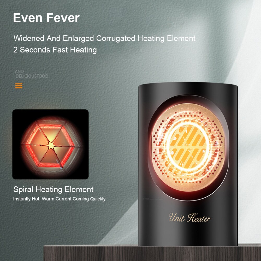 Electric Heater Fan Fast 2S Heating personal Mini Home Heater Portable Air Circulating Desktop Fan Best For Bedroom Home office