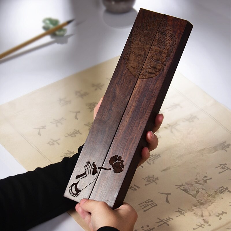 Ballast Zwart Catalpa Houtsnijwerk Kalligrafie Creatieve Ornamenten Boek Drukken Apparaat Rijst Papier Ballast Presse-papier