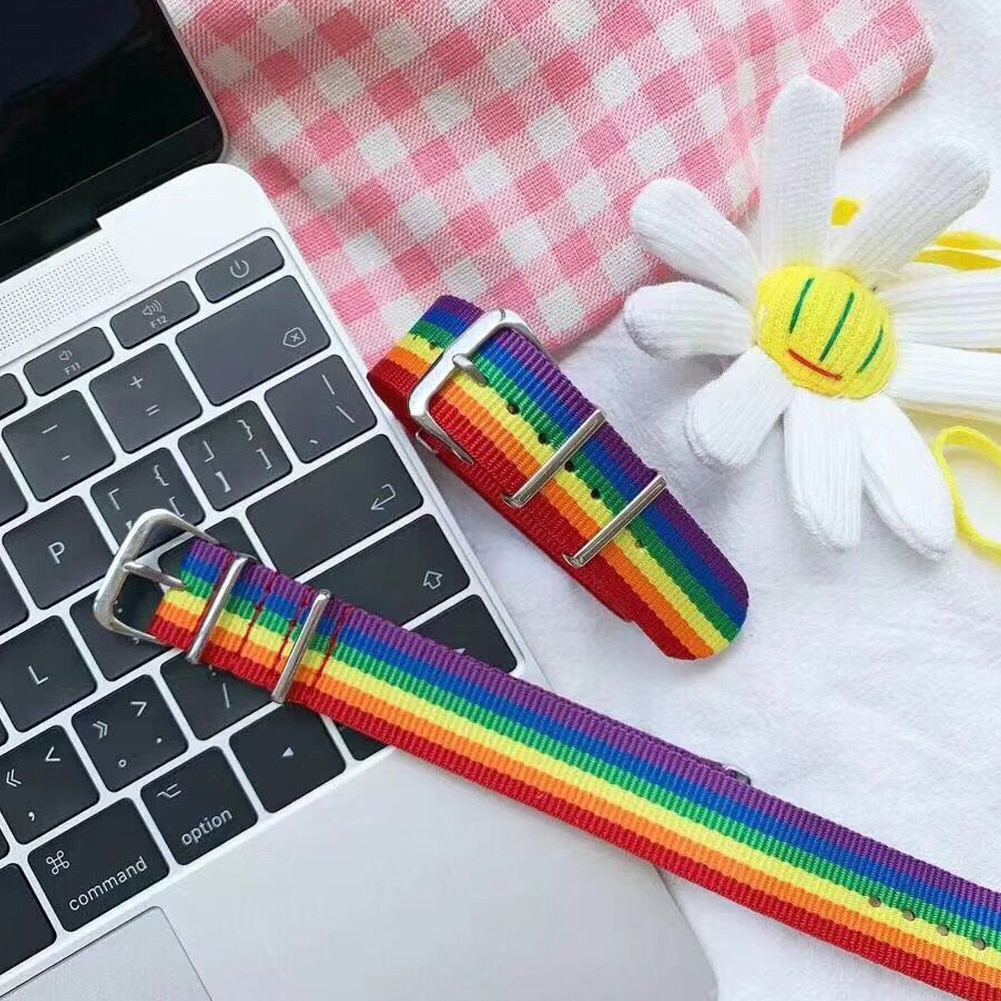 Nylon Rainbow Lesbiennes Gays Bisexuals Transgender Armbanden Voor Vrouwen Meisjes Pride Geweven Gevlochten Mannen Paar Vriendschap Sieraden