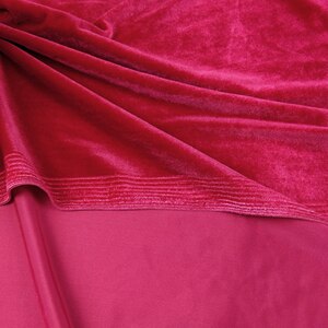 Fløjl stretch 8%  spandex velour stof fløjl stretch klud 170cm bred syning tøj kjole stof 5 yards: Rød