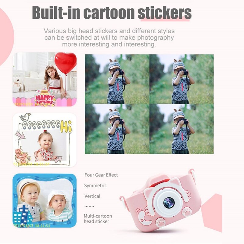 Digital Camera IPS Sn 720P Children Kids Camera with Cartoon Case Kids Camera Birthday Christmas for Kids