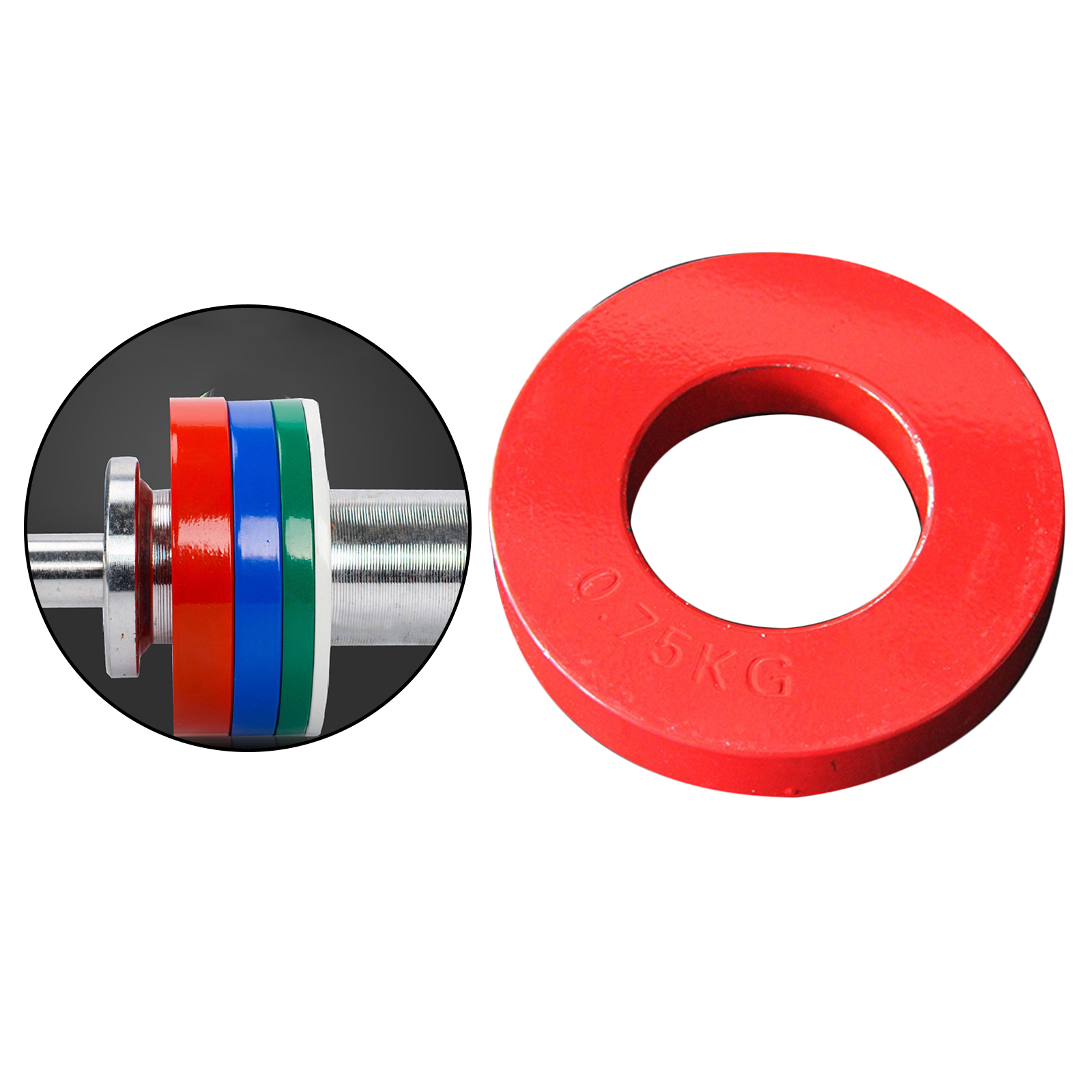 Fractional Weight Plates Steel 2'' Diameter Micro Weight Plate for Barbell or Dumbbell Overloading Training Accessories: 0.75kg Red