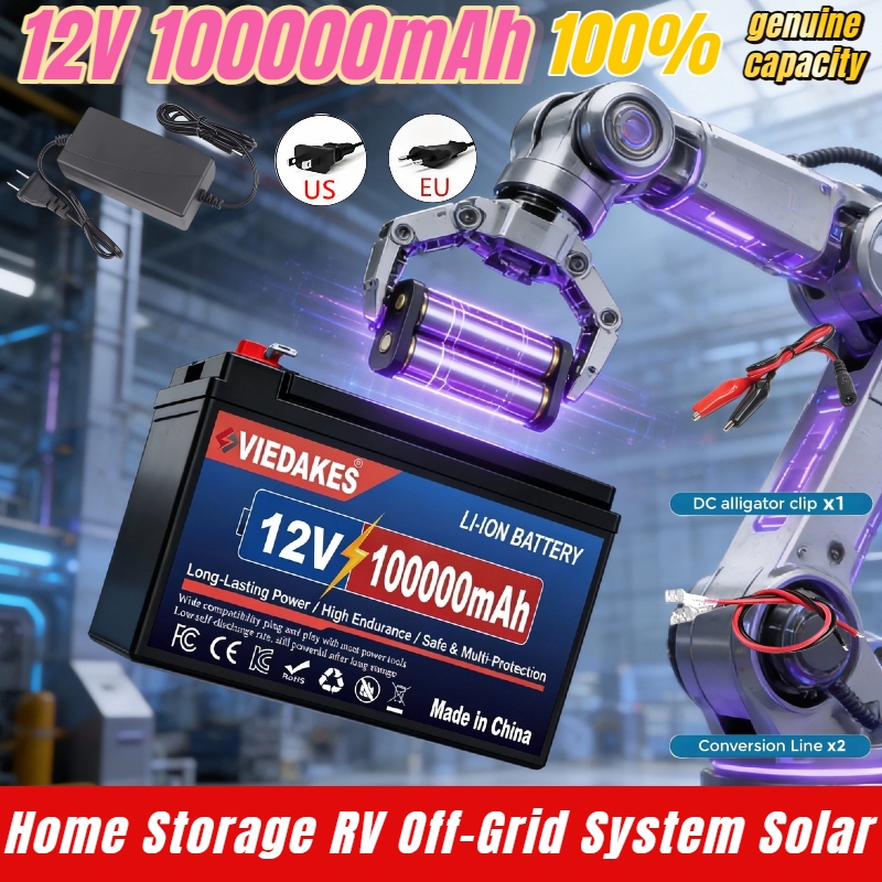 12V LiFePO4 Battery 100Ah Rechargeable lithium ion, A+ Cells for RV, Camping, Solar, Boat, sprayers, Portable Power.