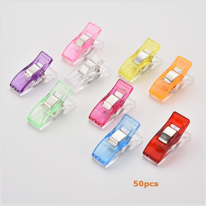 NäHenne Clips Kunststoff Schellen Quilten basteln Häkeln betroffen Sicherheit Clips Verschiedene Farben Bindung Clips Papier 20/50Stck: Farbe Mischen  50Stck