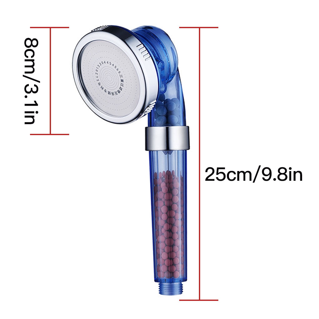 3 Mode Anion Shower Head Adjustable Bathroom Pressurized Detachable Sprinkler Head