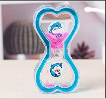 Valentine's Day Double Hourglass Liquid Timer Visual Timer Oil Liquid Motion Hourglass Floating Desk Heart Decoration Acrylic: Gold