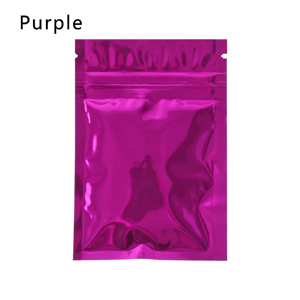 20 Stks/pak Zelfdichtende Voedsel Opslag Zakken Aluminiumfolie Vacuüm Pakket Recyclebaar Ziplcok Tas Keuken Organisatie: purple