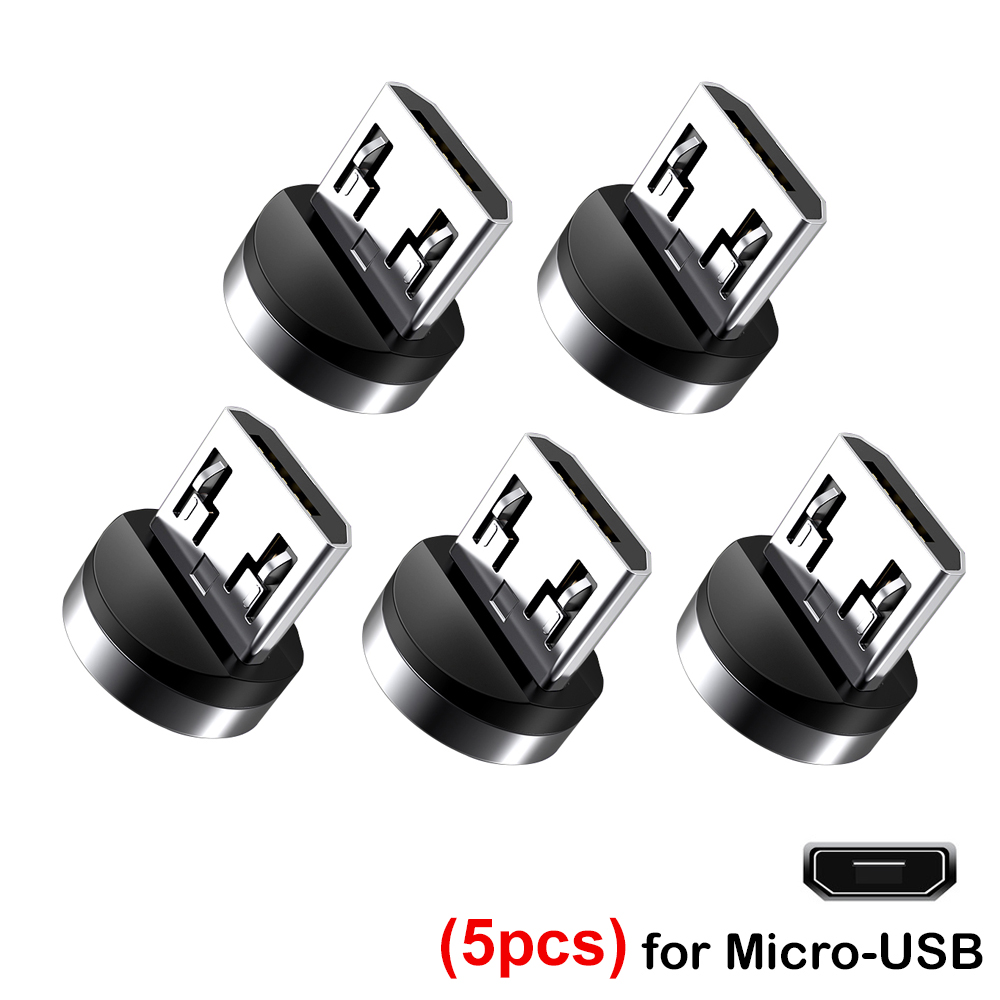 1/5pcs Round Magnetic Cable Tip Micro USB Charging Cable Plug USB Type C Magnet Cable Adapter for Iphone Magnet Charger Adapter