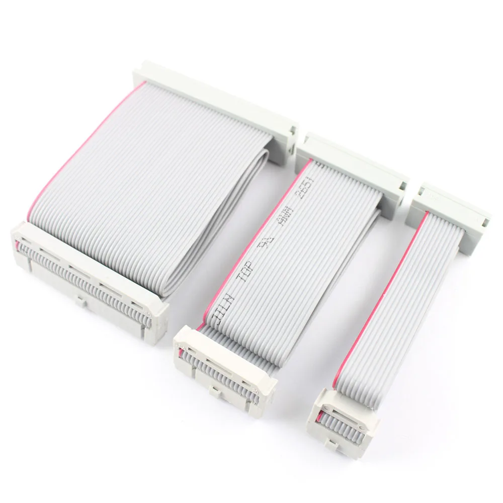 2.54mm- pitch  dc3 idc fc hun-til-han 8/10/14/16/20/26/30/34/40/50/64 -bens stik fladt bånddatakabellængde 10cm 20cm 30cm