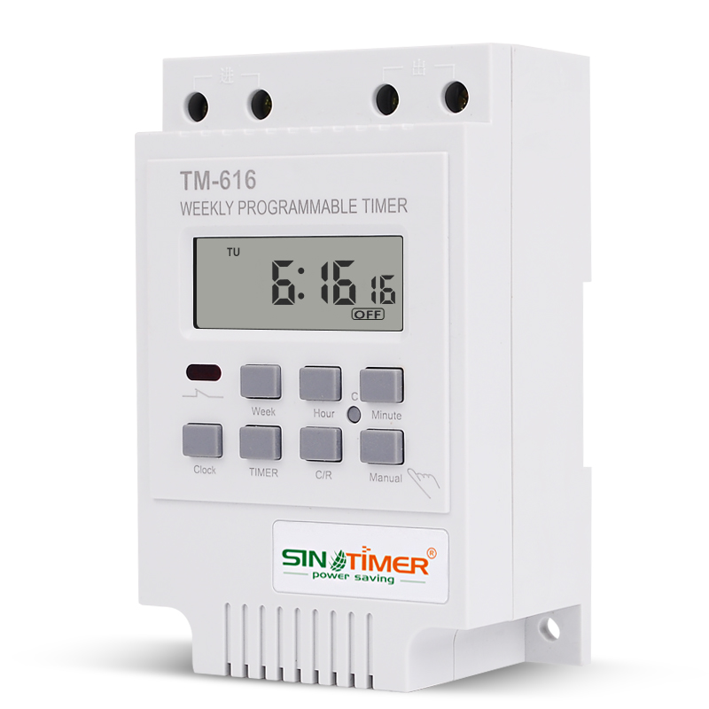 Sinotimer 30 ampère regelbelasting  dc 12v tijdschakelaar 7 dagen 17on/ uit programmeerbaar 24 uur digitaal tijdrelais: Wit
