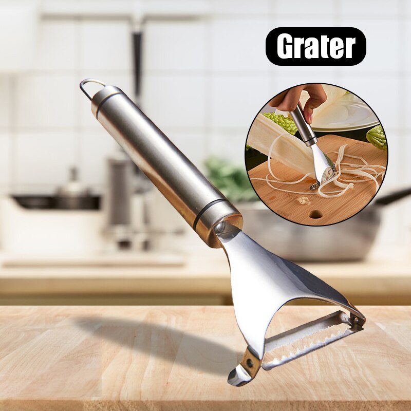 Edelstahl Doppel-klinge Schäler Kartoffel Reibe Multi-Funktion Cutter Küche Liefert TE889