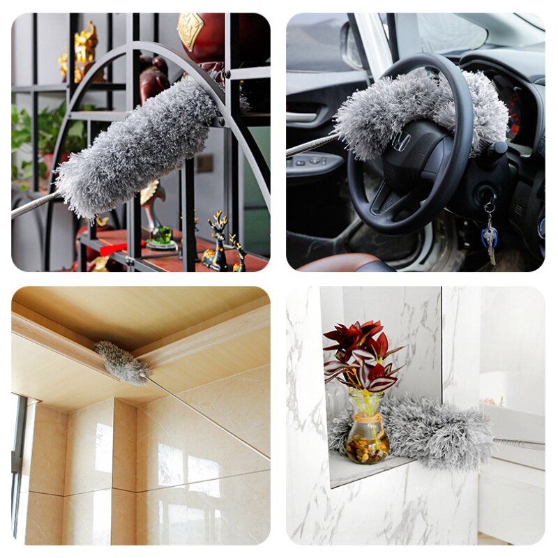 Microfiber Dust Brush Telescopic Ceiling Bedside Sofa Duster Air Condition Car Furniture Cleaning Brush Household Cleaning Tools