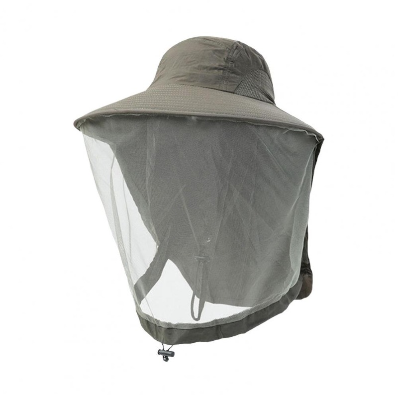 Casquette de prévention des moustiques, chapeau de protection contre les insectes, filet de tête de moustique, maille complète, cordon de serrage, sangle coupe-vent, casquette pour apiculture: MULTI