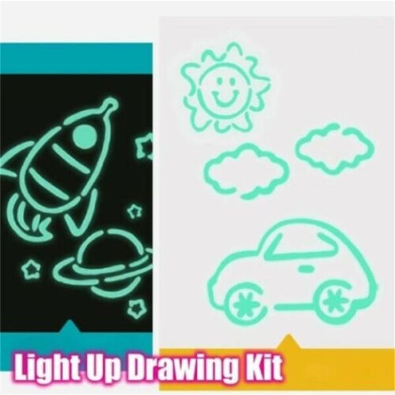 Planche à dessin lumineuse pour enfants, jouets éducatifs, directe, tablette à dessiner dans l&#39;obscurité avec lumière, stylo Fluorescent amusant pour enfants