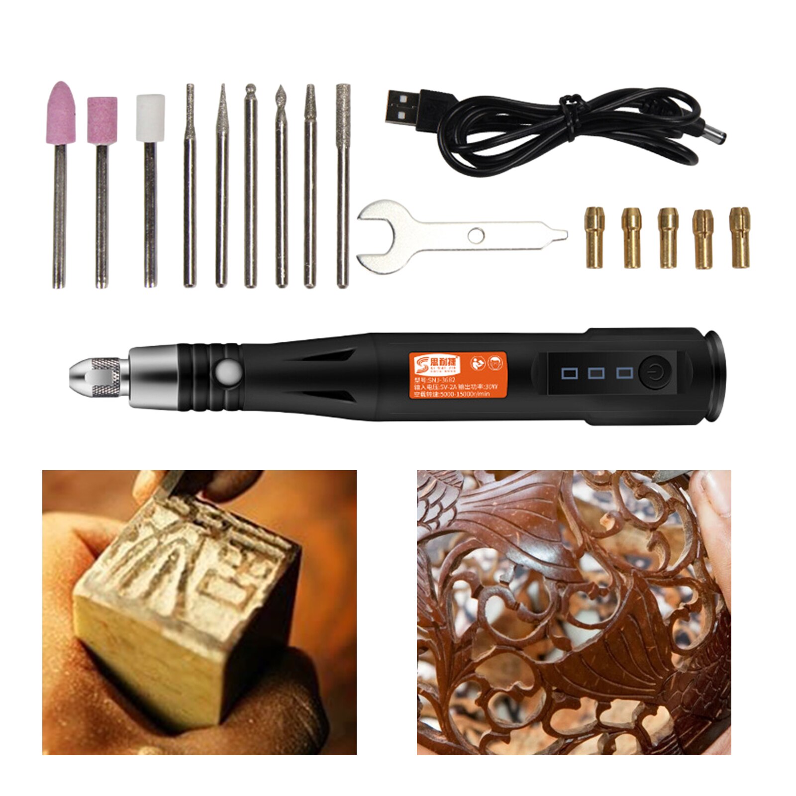 Mini Micro Engraver Pen Engraving Tool Kit with Scriber Etcher with Replaceable Tip for Metal Drilling Polishing Cutting Glass
