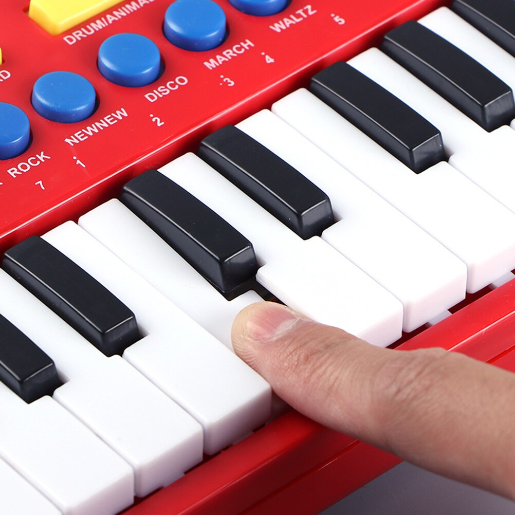 Børn klaver 31 nøgler mini elektronisk orgel musikalsk klaver undervisning tastatur til pædagogisk legetøj børn børn fødselsdag 2 farver