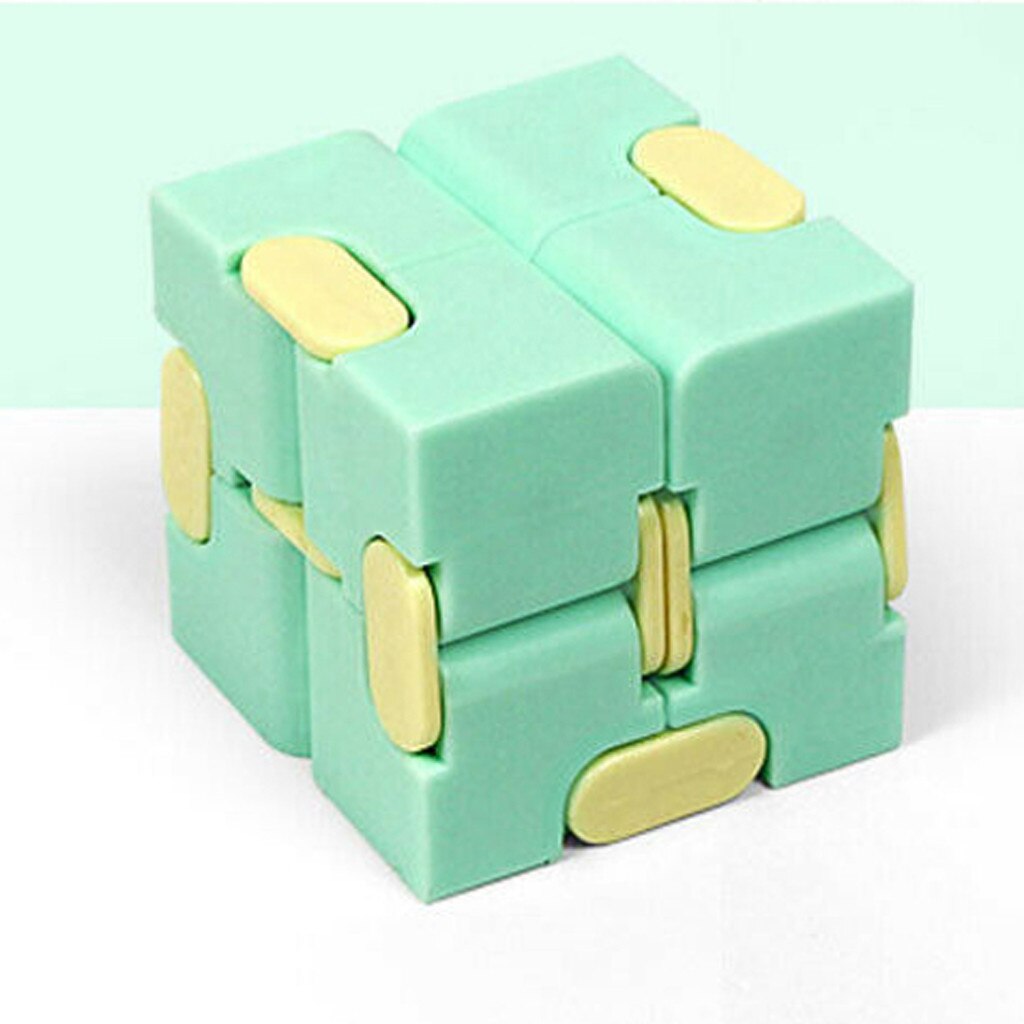 Fidget Speelgoed Kinderen Vingertoppen Decomprimeren Draagbare Lichtgewicht Magic Vierkante Antistress Speelgoed Infinity Puzzel Zintuiglijke Speelgoed #2: Licht Groen