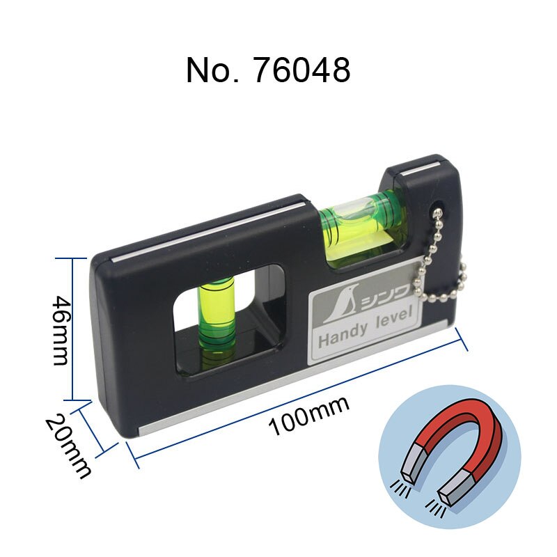 SHINWA Portable Magnetic Level Ruler Spirit Level with Magnet Black White Color 100/200mm: 76048