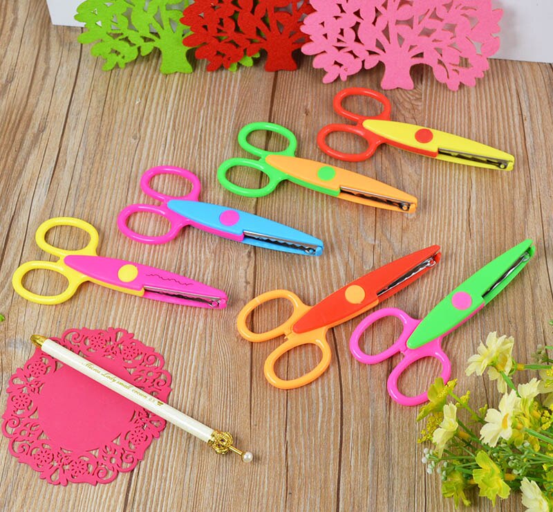10Pcs/Lot Safety Curved Patterns Shaped Scissors Edges Cutting Scissors Kid Paper Cut For Children DIY