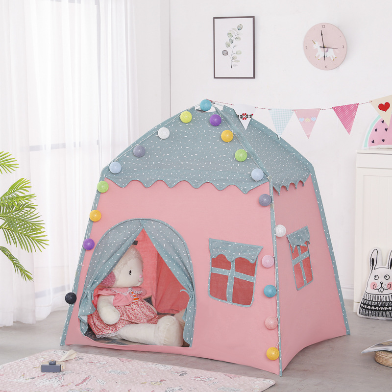 130*100*125cm Portable Children Tent Folding Kids Tents Tipi Baby Play House Large Girls Princess Castle Child Room Decor