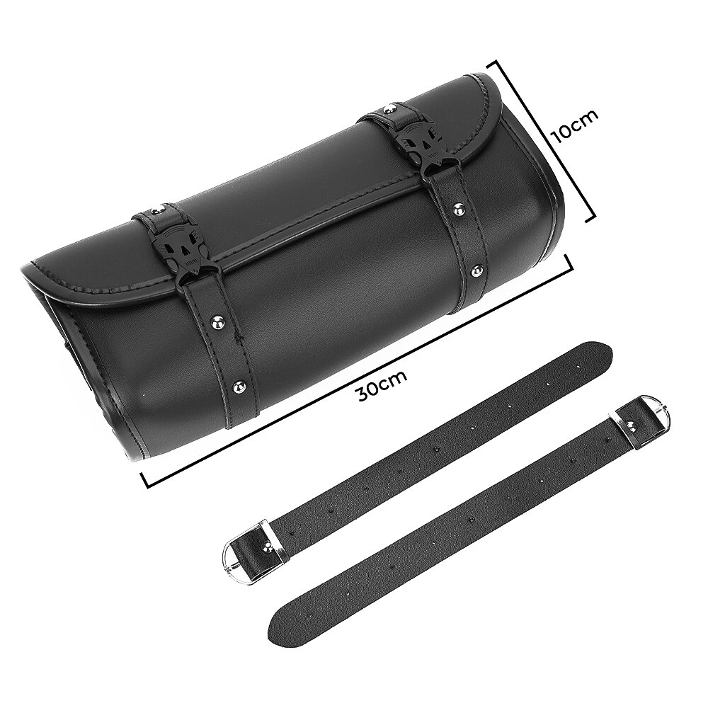 Motorcycle Saddlebag Travel Pack Retro Tools Bag Barrel Motorcycle Side Touring Bag Universal PU Leather Waterproof Saddle Bag