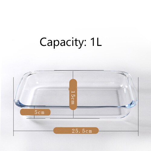 Duża pojemność wyczyść podłużne szkło hartowane naczynia robić pieczenia patelnia podstawy piekarnika płyta robić pieczenia nie-Stick narzędzie kuchenne ser taca ryżowa: 1L