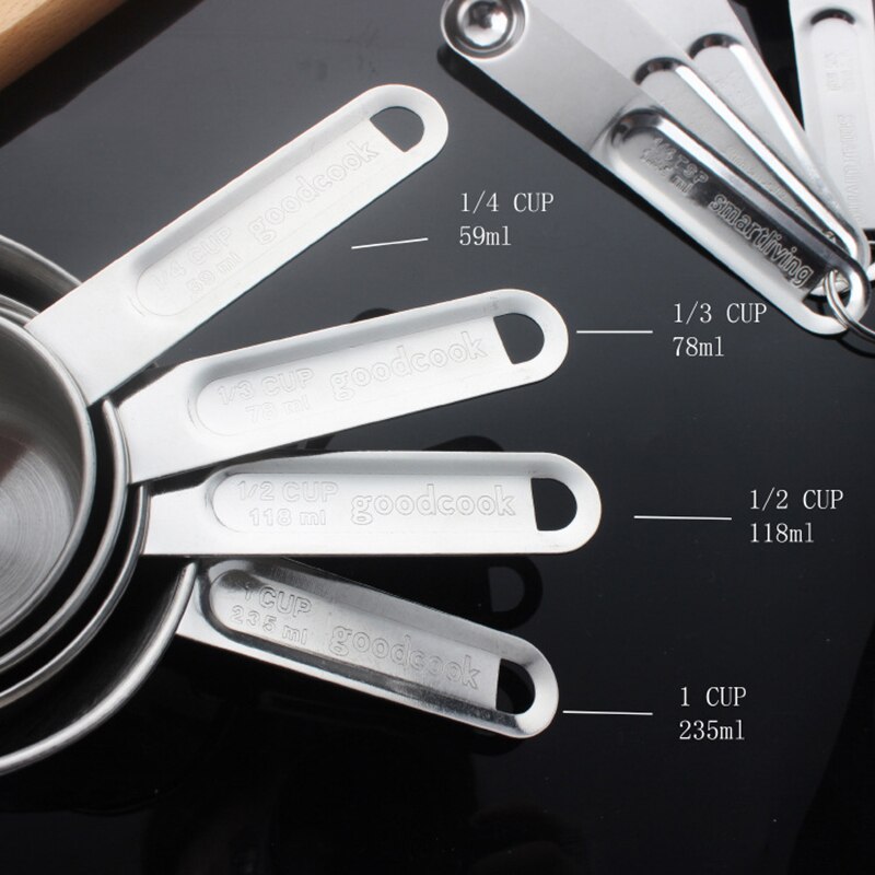 Stainless Steel Measuring Cups Premium Stackable Kitchen Measuring Spoon Set Metal Measuring Cups and Spoons Set