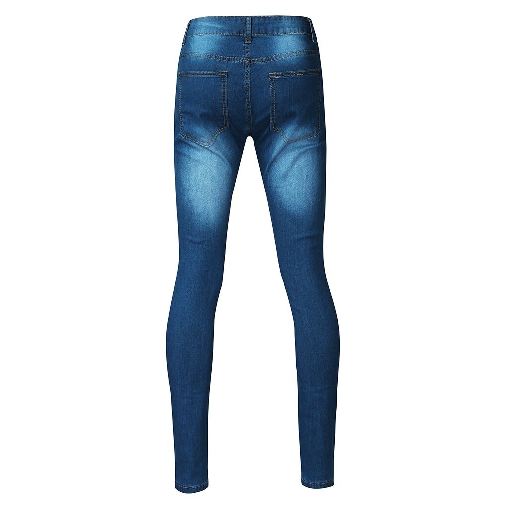 Pantalones largos de lápiz rasgados pantalones vaqueros delgados de primavera agujero de para hombres pantalones delgados de Hiphop pantalones ropa 7