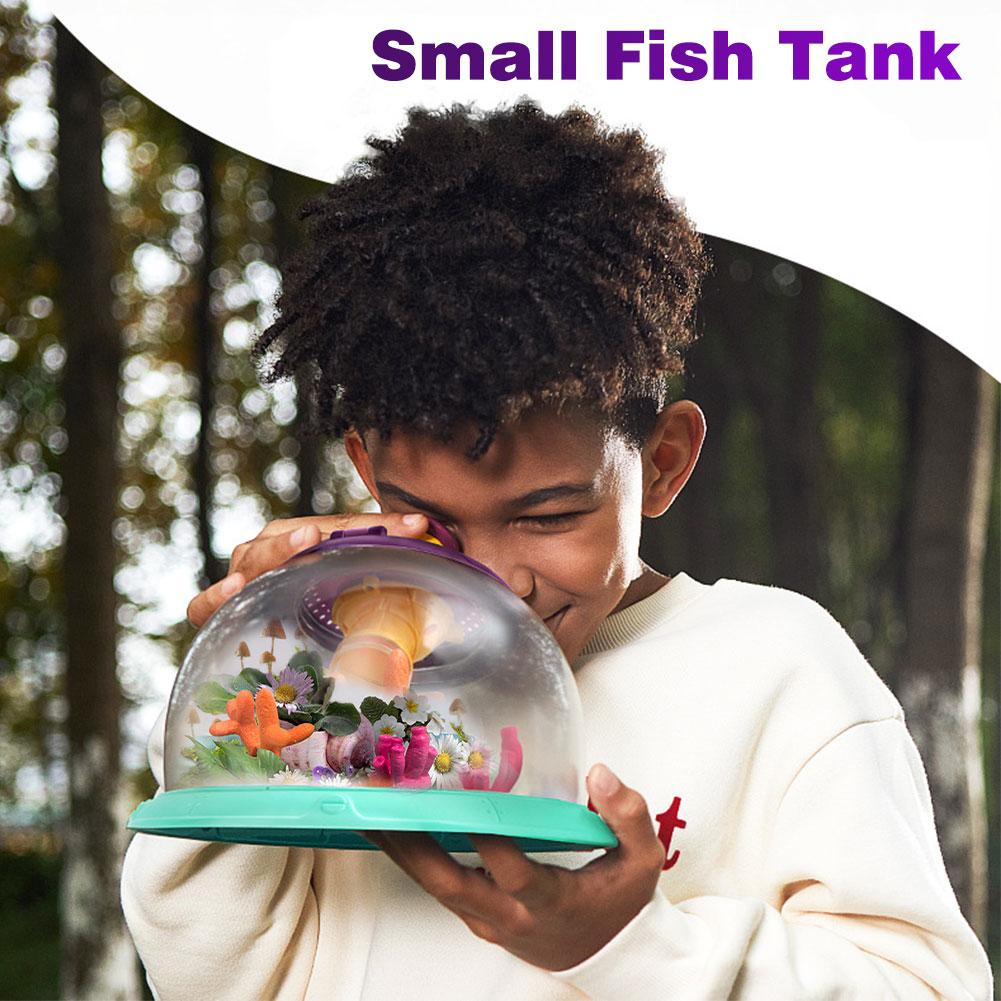 Small fish tank acrylic fish tank No-need Change Water Lazy Mini Fighting Fish Tank USB Standard Configuration Transparent