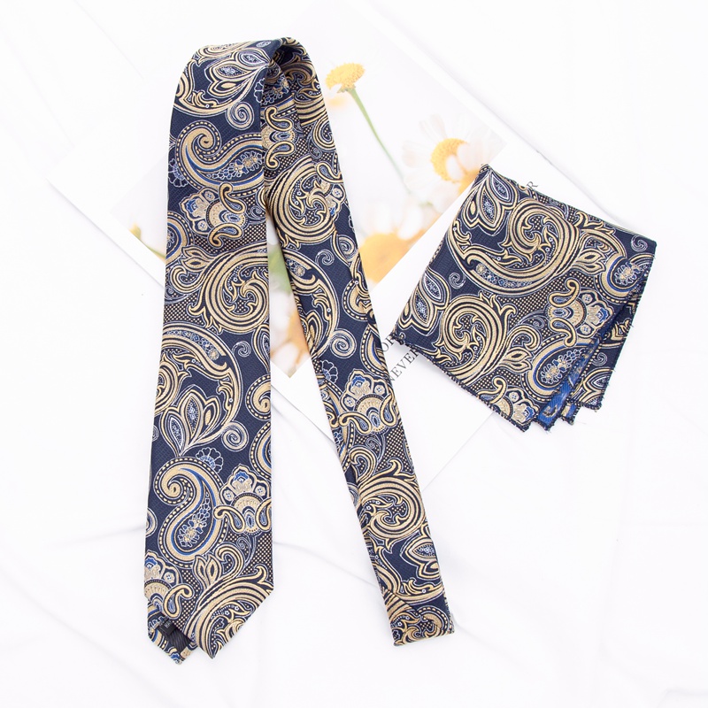 Herreslips kravatsæt jacquardternede slips til mænd stribet slips til bryllup afslappet jakkesæt smalt slips skjortetilbehør