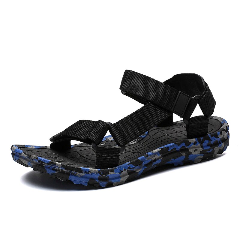 Letnie męskie sandały Gladiator buty na plażę męskie kamuflaż klapki sportowe klapki wodne Sandalia Masculina Zapatos De Hombre: Blue / 6.5