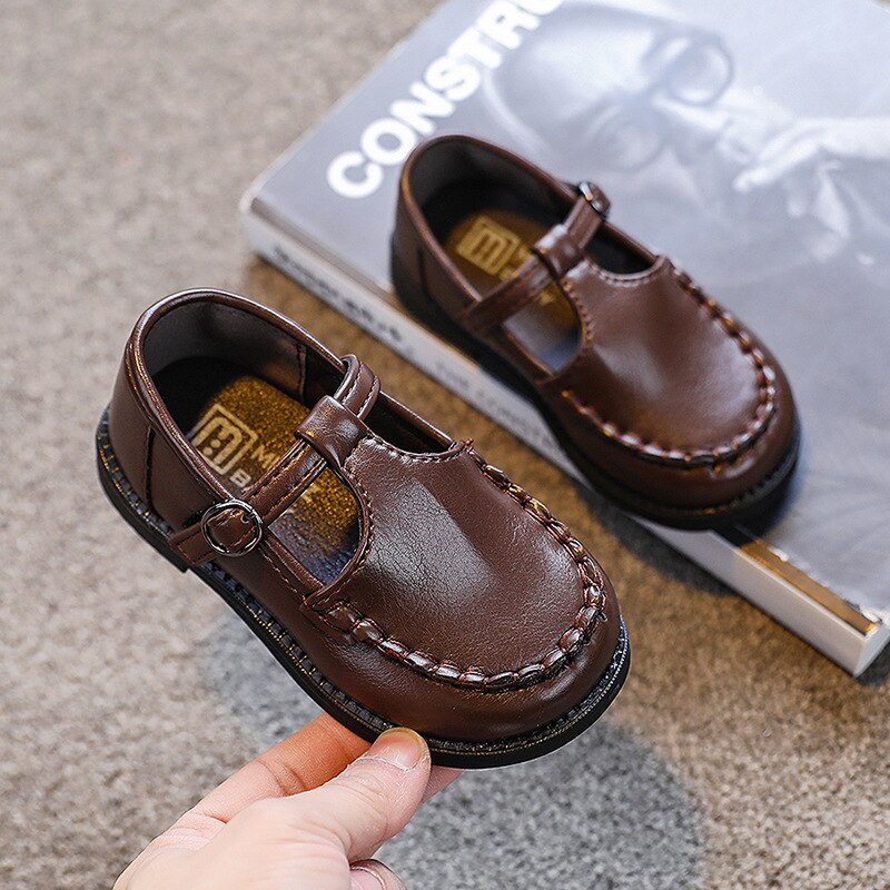Kinder PU Leder Schuhe Anti-kick Mary Jane Schuhe Unisex Flache mit Schuhe Kleinkind Mary Janes schuhe Jungen Schuhe: K / CN Size 30