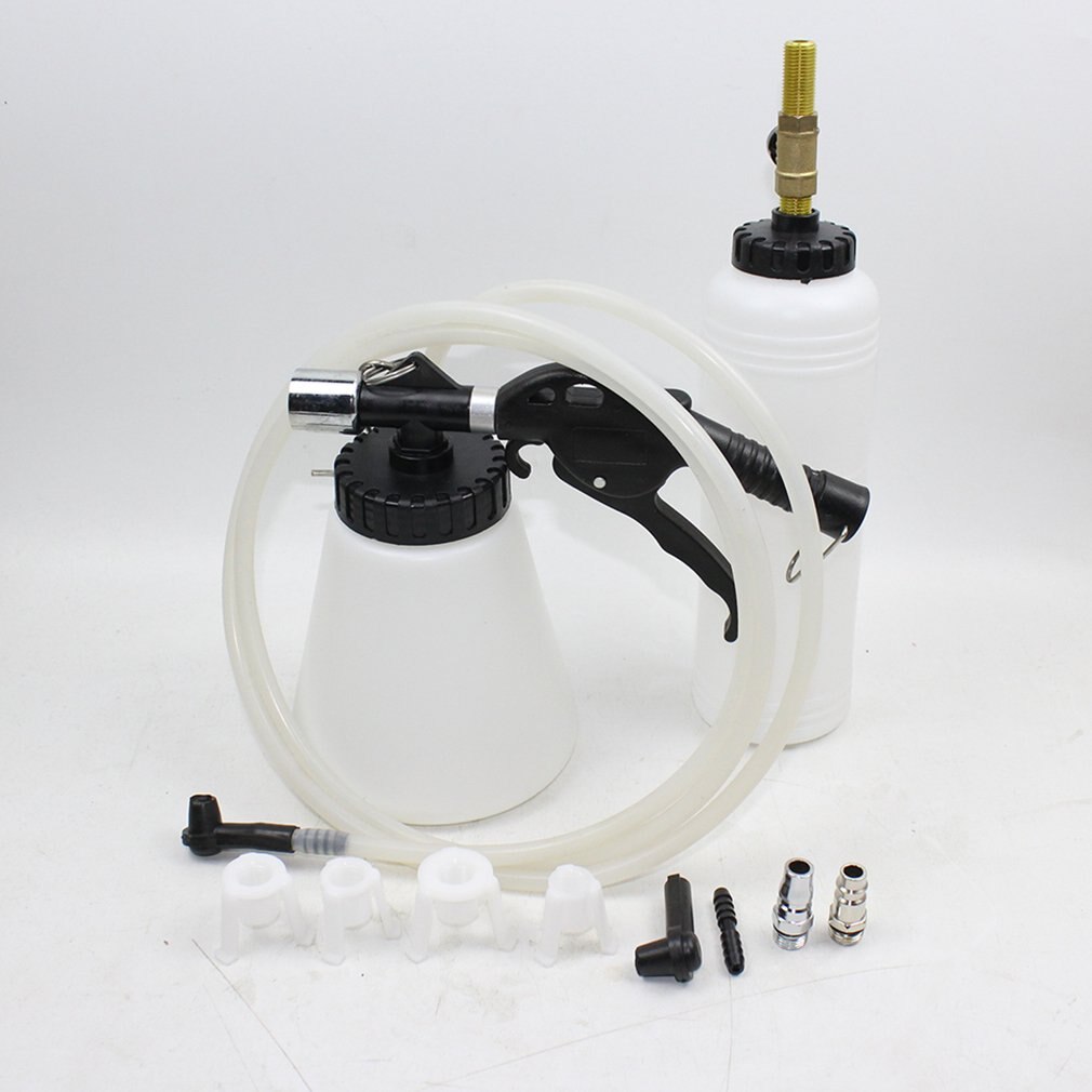 Pneumatic Air Brake Bleeder Kit Plastic Clutch Vacuum Bleeding Extractor Fluid Fill Change Machine Double Pot 10 Pieces Set