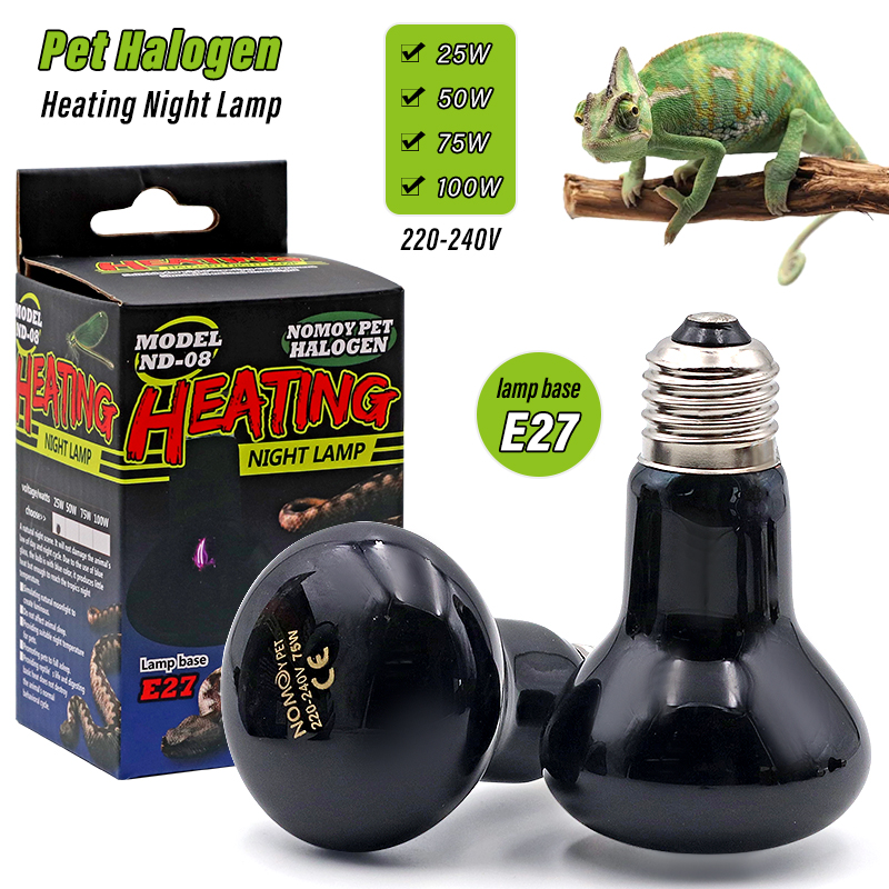 Lámpara de calefacción para mascotas, luz nocturna de calor para reptiles y serpientes, lámpara de serpiente anfibia, bombilla de calor para reptiles, luz UV AC220-240V