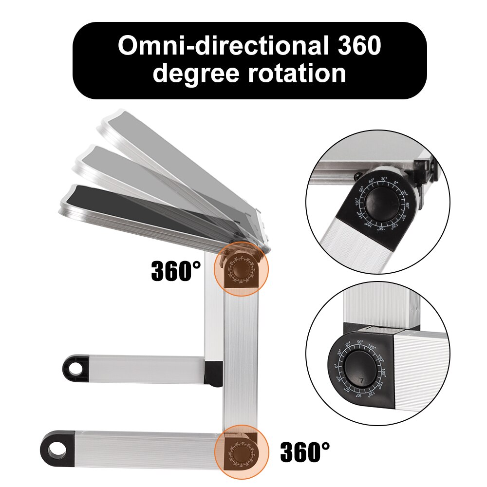 Adjustable Ergonomic Laptop Stand Laptop Desk for Bed Living Room Book Stand-360 Degree Adjustable Computer Table