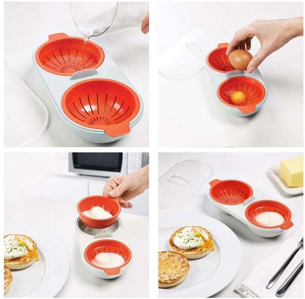 Microwave Egg Poacher Poached Egg Maker Egg Cooker Poached Egg Steamer Home Kitchen Gadget Healthy Breakfast Cooking Utensil