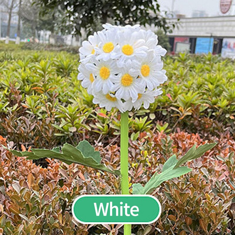 Solar Paardebloem Bloem Bal Licht Tuin Simulatie Bloem Grond Gazon Lamp Landschap Bloem Outdoor Waterdichte Solar Gazon Lamp: White Solar Light