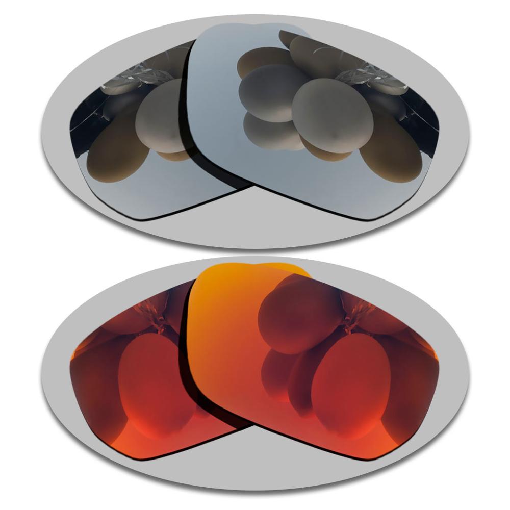 Polarisierte Sonnenbrille Ersatz Linsen für-Stil Schalter OO9194 Rahmen-Mehrere Optionen: Silver-Fire Red