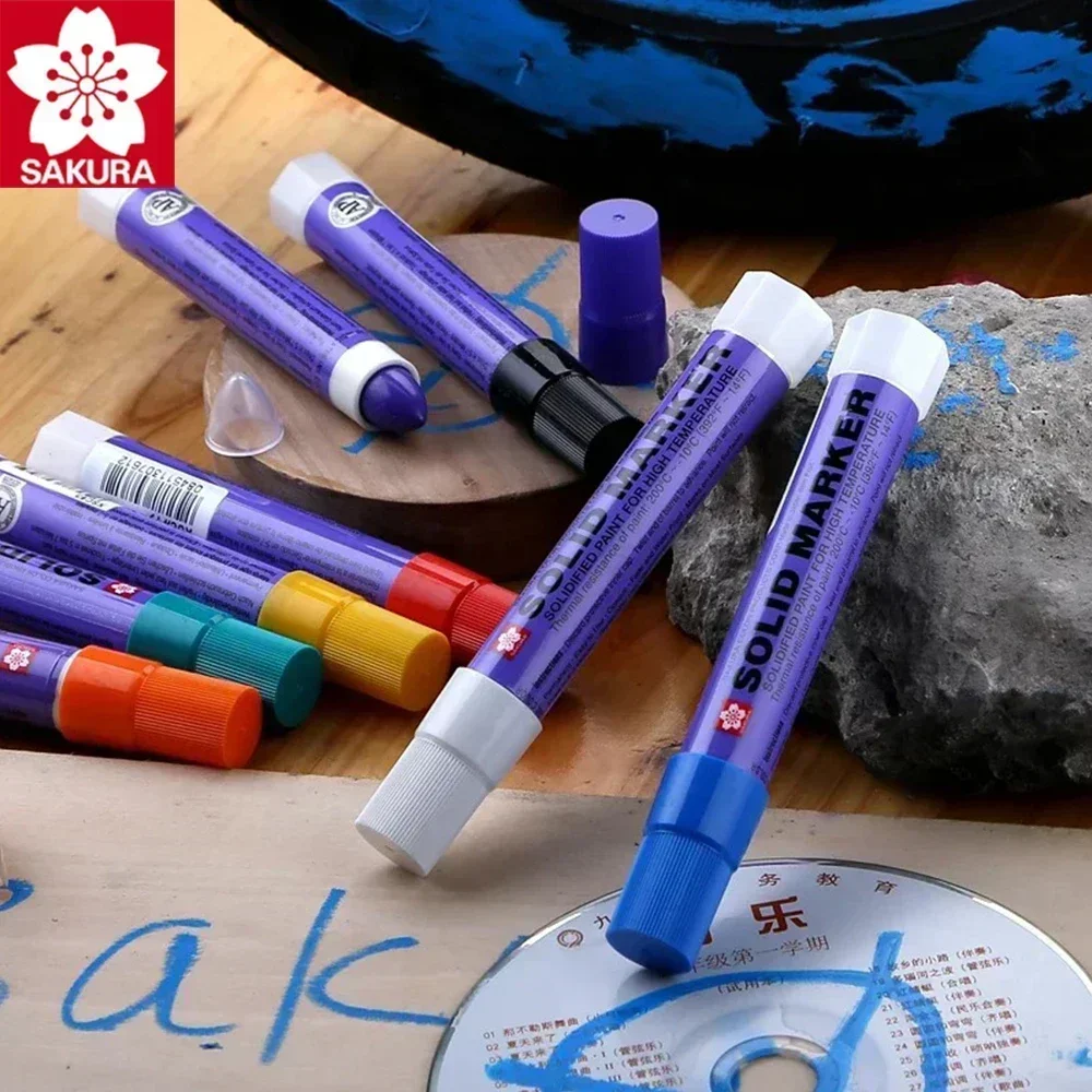 1PC SAKURA XSC Solid Color Marker Paint Pen Industrial Crayon Dry Writable Steel Plate Water-oil Surface Permanent Markers