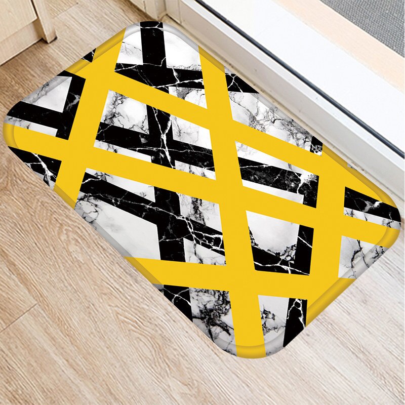 Geometrisk marmor matta kök entrédörr korall sammet matta gummi färgglada golvmattor inomhus halkfri matta 48244: 2dd-48244-018