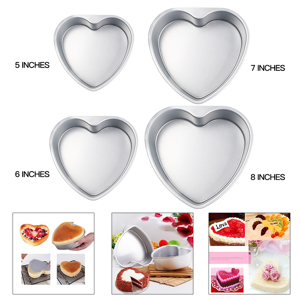 W kształcie serca w kształcie serca gęste aluminium ze stopu tort czekoladowy patelnia DIY forma robić pieczenia narzędzie 8 cal