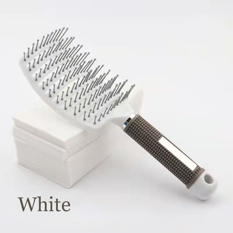 Haar Hoofdhuid Massage Kam Nylon Haarborstel Antistatische Nat Krullend Ontwarren Haar Borstel Meisjes Salon Kappers Styling Brush Tool: Rood