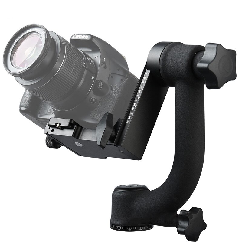 Tripé profissional para câmera, cabeça de tripé para lente telefoto, placa de liberação rápida, rotação em 360 graus
