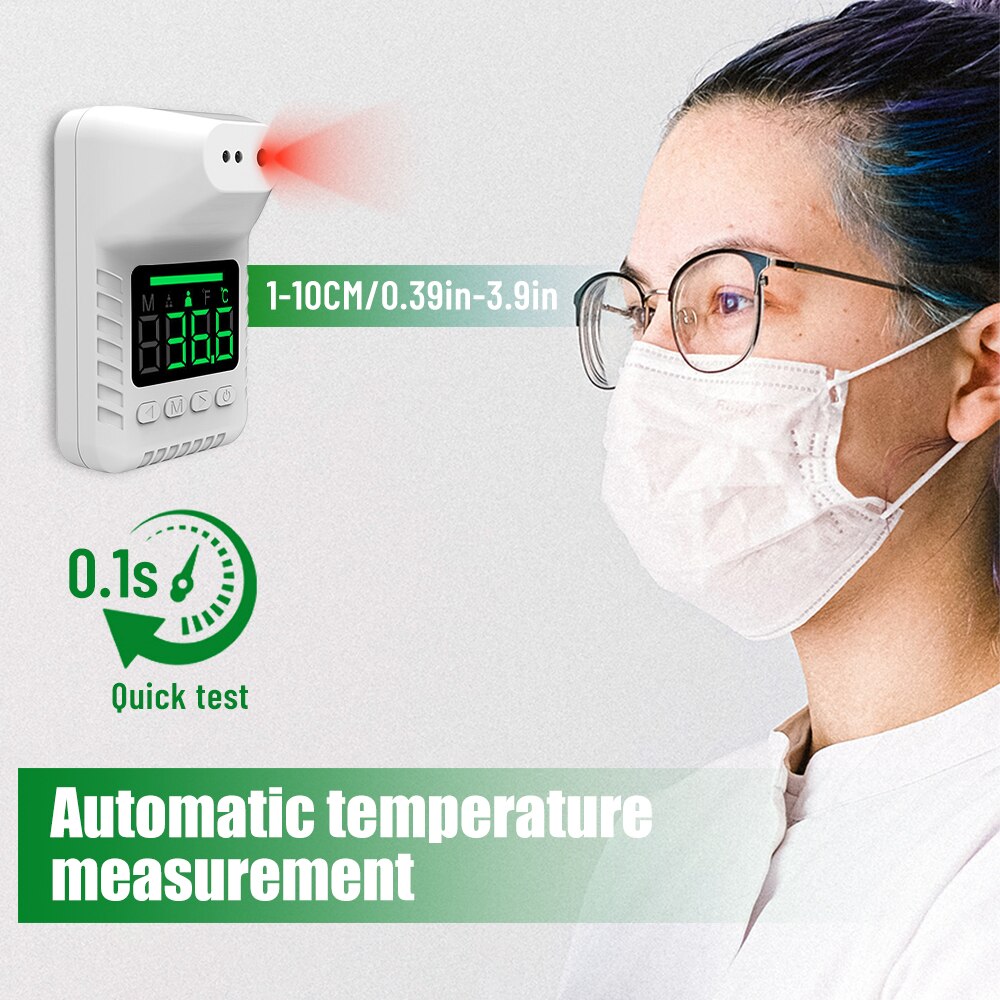 Wall Mounted Thermometer Infrared Non-contact Thermometer Digital Forehead Thermometer Non Contact for Home Company School