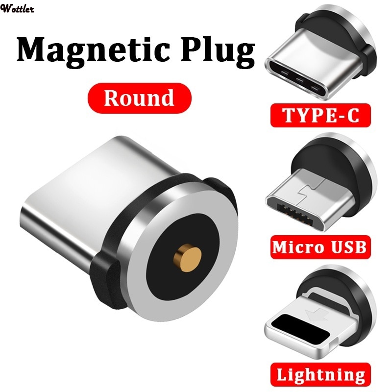 5Pcs Magnetische Usb-kabel Plug Snel Opladen Type C Kabel Doos Magneet Charger Hoofd Micro Usb-kabel Mobiele Telefoon kabel Usb Cord Plug