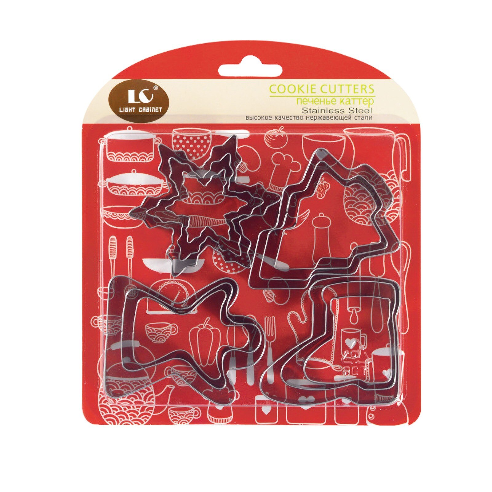 25 # Rvs 12 Delige Set Drie-Dimensionale Cookie Mold Cake Bakken Tools Diy Cookie Cutter Rvs cookie Gereedschap: E