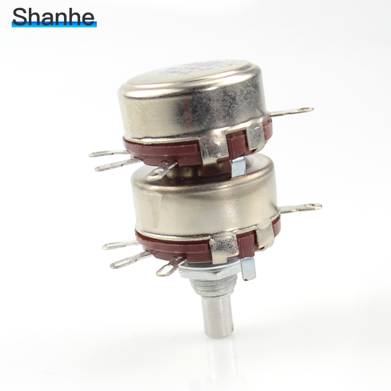 Potenciômetro duplo de 2 camadas, 2w, 4k7, 10k, 100k, 220k, 470k, 1m