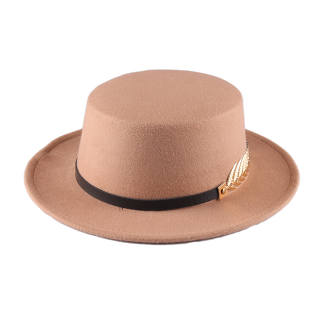 Retro Vilten Hoeden Zwart Voor Vrouwen Met Brede Rand Riem Kerk Mannen Jazz Godfather Fedora Hoed Versierd Dames Schipper hoed Platte: 8